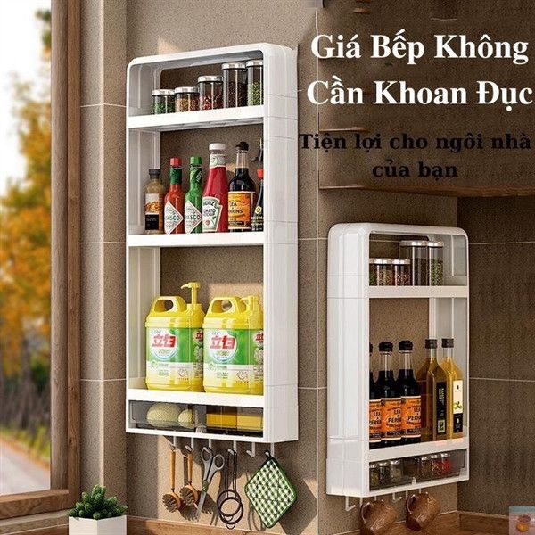 KỆ 03 TẦNG KÈM 01 NGĂN NHỎ GẮN TƯỜNG TIỆN DỤNG